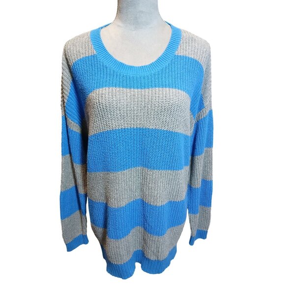 torrid Sweaters - Torrid Sz 1 Womens Knit Sweater Drop Shoulder Striped Scoop Neck  Plus Sz 14/16